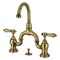 Kingston Brass Bridge Bathroom Faucet with Brass PopUp, Antique Brass KS7993BAL - alternate 1